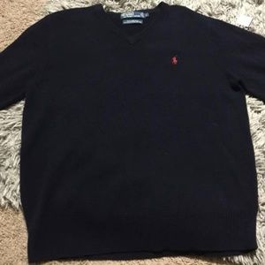 Polo by Ralph Lauren Men's Sweater Lg Blue V-Neck